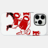 サン赤と白タ歩くホホホホアートプリント Case-Mate iPhoneケース (裏面 (横))