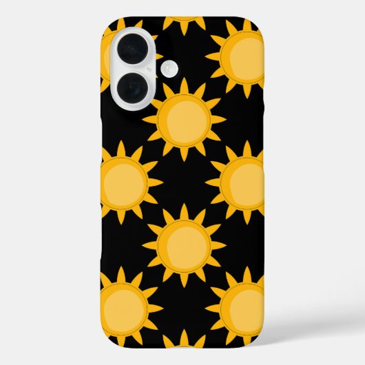 サン輝くイラストレーションオンブラックパターンデザイン Case-Mate iPhoneケース (裏面)