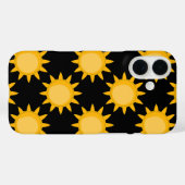 サン輝くイラストレーションオンブラックパターンデザイン Case-Mate iPhoneケース (裏面 (横))