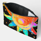 サン輝く抽象芸術アート アクセサリーポーチ (見開き)