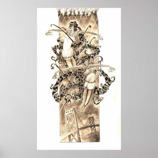 サン離れフランシスコのハート ポスター (正面)