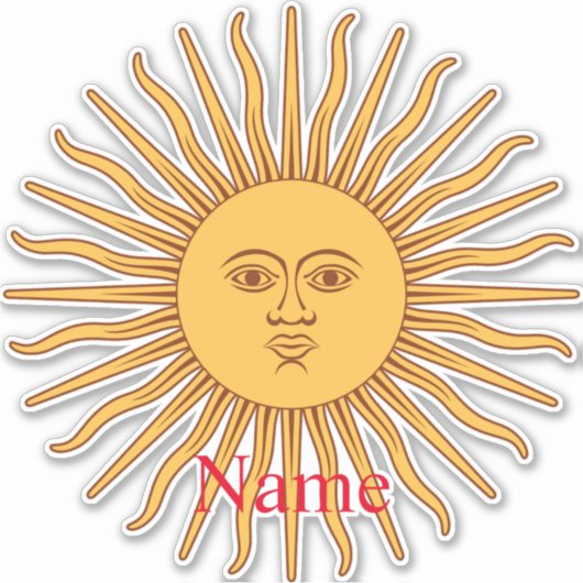 サン顔アートイラストレーションサンダー_コーブ シール (正面)