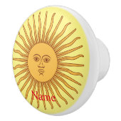 サン顔アートイラストレーションサンダー_コーブ セラミックノブ (右)