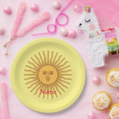 サン顔アートイラストレーションサンダー_コーブ ペーパープレート (パーティー)