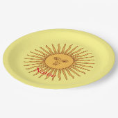 サン顔アートイラストレーションサンダー_コーブ ペーパープレート (アングル)