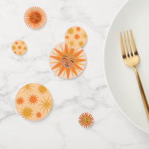 サン顔オレンジウォーターカラーイラストレーション