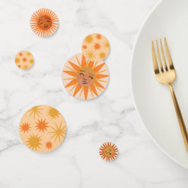 サン顔オレンジウォーターカラーイラストレーション コンフェッティ