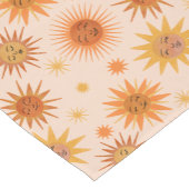 サン顔オレンジウォーターカラーイラストレーション ショートテーブルランナー (コーナー)