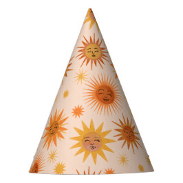 サン顔オレンジウォーターカラーイラストレーション パーティーハット