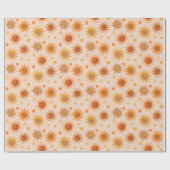 サン顔オレンジウォーターカラーイラストレーション ラッピングペーパー (フラット)