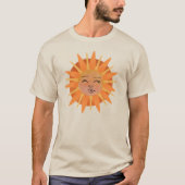 サン顔オレンジウォーターカラーイラストレーション Tシャツ (正面)