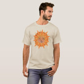 サン顔オレンジウォーターカラーイラストレーション Tシャツ (正面フル)