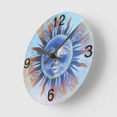 サン顔 ラウンド壁時計 (傾斜)