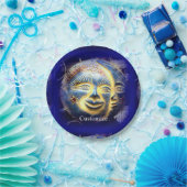 サン顔/月顔サンダー_コーブ ペーパープレート (パーティー)