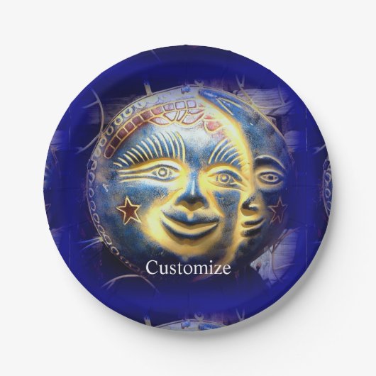 サン顔/月顔サンダー_コーブ ペーパープレート (正面)