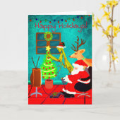 サン風変わりタマ祈ンティス・クリパーソナライズされたスマス カード (黄色い花)