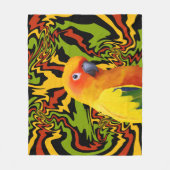 サン鮮やかカラフルチュアオウム フリースブランケット (正面)