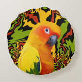 サン鮮やかカラフルチュアオウム ラウンドクッション (裏面)