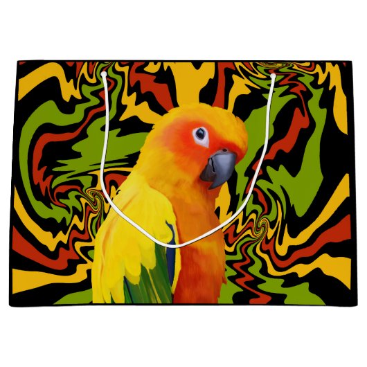 サン鮮やかカラフルチュアオウム ラージペーパーバッグ (正面)