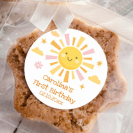 サン1th誕生日パーティーガール ラウンドシール