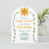 サン&つる植物ボホアーチお洒落カスタムブライダル 招待状 (スタンド正面)