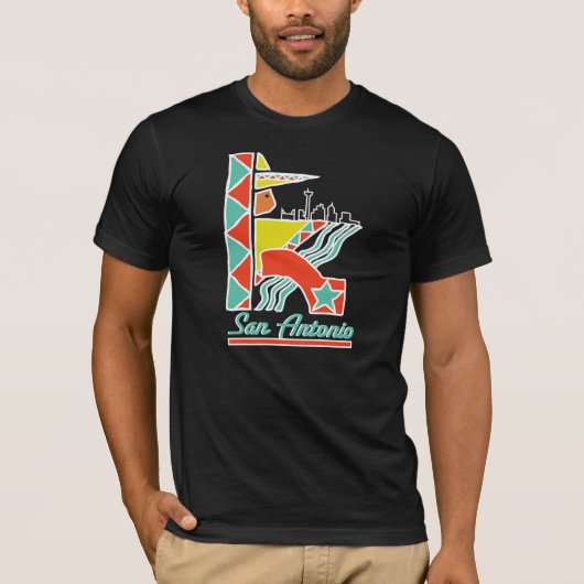 サン・アントニオの暗く写実的なティー Tシャツ (正面)