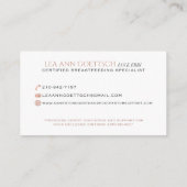 サン・アントニオの誕生のためのカスタムな名刺 名刺 (裏面)