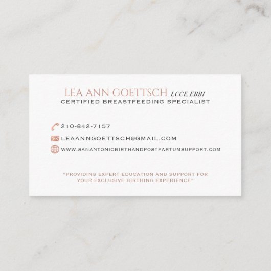 サン・アントニオの誕生のためのカスタムな名刺 名刺 (裏面)