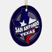 サン・アントニオテキサス州の旗の破烈の休日のオーナメント セラミックオーナメント (右)