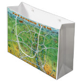 サン・アントニオテキサス州の漫画の地図 ラージペーパーバッグ (正面アングル)