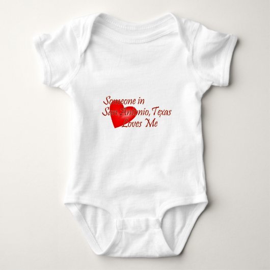 サン・アントニオテキサス州の誰かは私を愛します ベビーボディスーツ (正面)