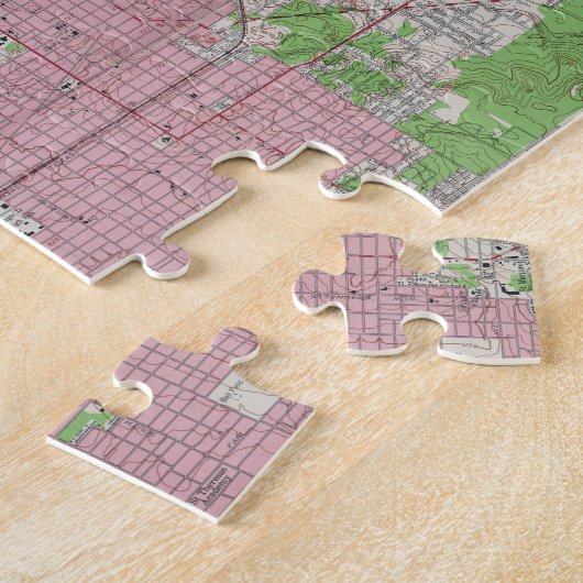 サン・アントニオテキサス州(1953年)のヴィンテージの地図 ジグソーパズル (側面)