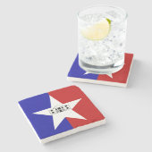 サン・アントニオ州旗を持つ石コースター ストーンコースター (横)