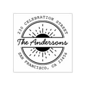 サン&カスタムファミリーネームラウンド差出人住所 ラバースタンプ (インプリント)