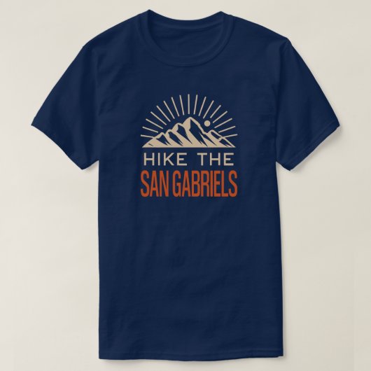 サン・ガブリエル山脈 カリフォルニア州 サンバースト Tシャツ (デザイン正面)