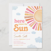 サン ガール ベイビー シャワー 招待状 (正面)