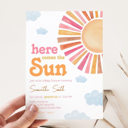 サン ガール ベイビー シャワー 招待状