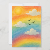 サン＆クラウズ 水彩 レインボー ウェディング インビテーション (裏面)