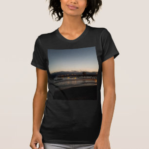 サン・クレメンテ桟橋の夜の海 カリフォルニア Tシャツ