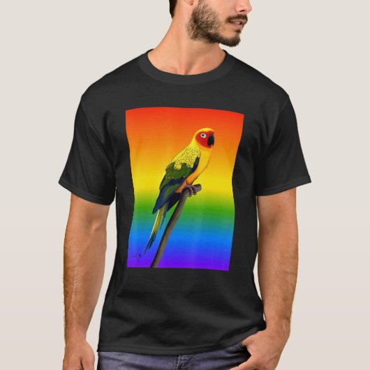 サン コニュア 虹色の鳥 バードウォッチング 多様性 Tシャツ (正面)