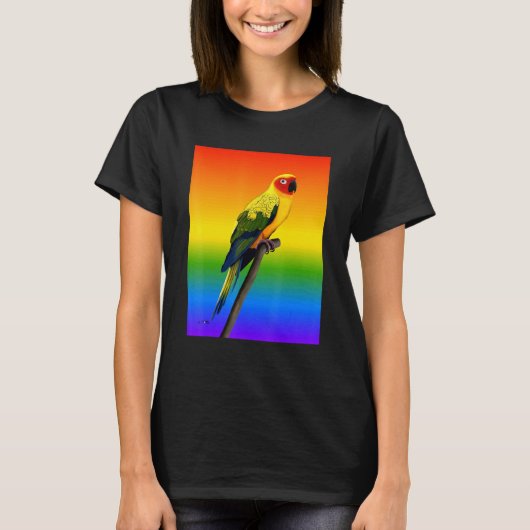 サン コニュア 虹色の鳥 バードウォッチング 多様性 Tシャツ (正面)
