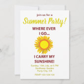サン サンフラワー サンシャイン サマー パーティー 招待状 (正面)