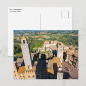 サン・ジミニャーノの街並み、トスカーナ ポストカード (正面/裏面)