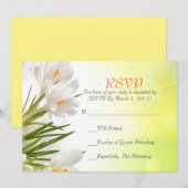 サン・スプリング・ホワイト・アイリス RSVP カード (正面/裏面)