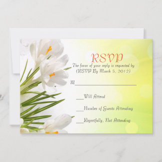 サン・スプリング・ホワイト・アイリス RSVP カード