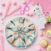 サン ダラー オーシャン スプラッシュ シー ウォーター カラー ウェディング ペーパープレート (パーティー)