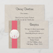 サン・ダラー・ビーチ・ウェディング・レセプション・カード・コーラル エンクロージャーカード (正面/裏面)