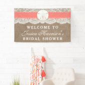 サン・ダラー・ビーチ ブライダルシャワー - コーラル 横断幕 (インサイチュ)