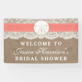 サン・ダラー・ビーチ ブライダルシャワー - コーラル 横断幕 (横)