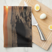 サン・ディエゴの夕陽Ⅱ カリフォルニアの海景 キッチンタオル (四つ折り)